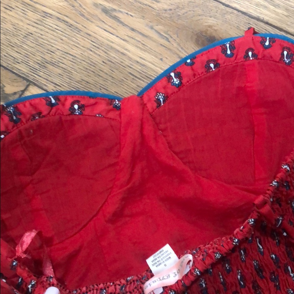 (Sold) Band of Gypsies Red Bustier Fit & Flare Dr - Picture 7 of 8